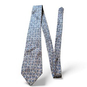 Elegant Blue and Gray Geometric Men's Tie